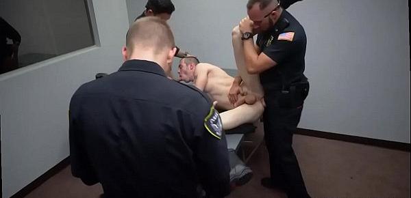  Spank by gay cops and sexy kiss Two daddies are finer than one